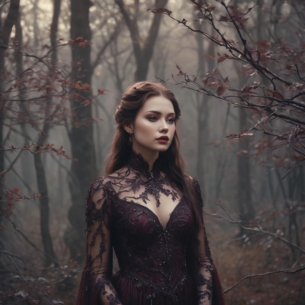 Ethereal Portrait of Lady Jaina Ozera in Fantasy Forest