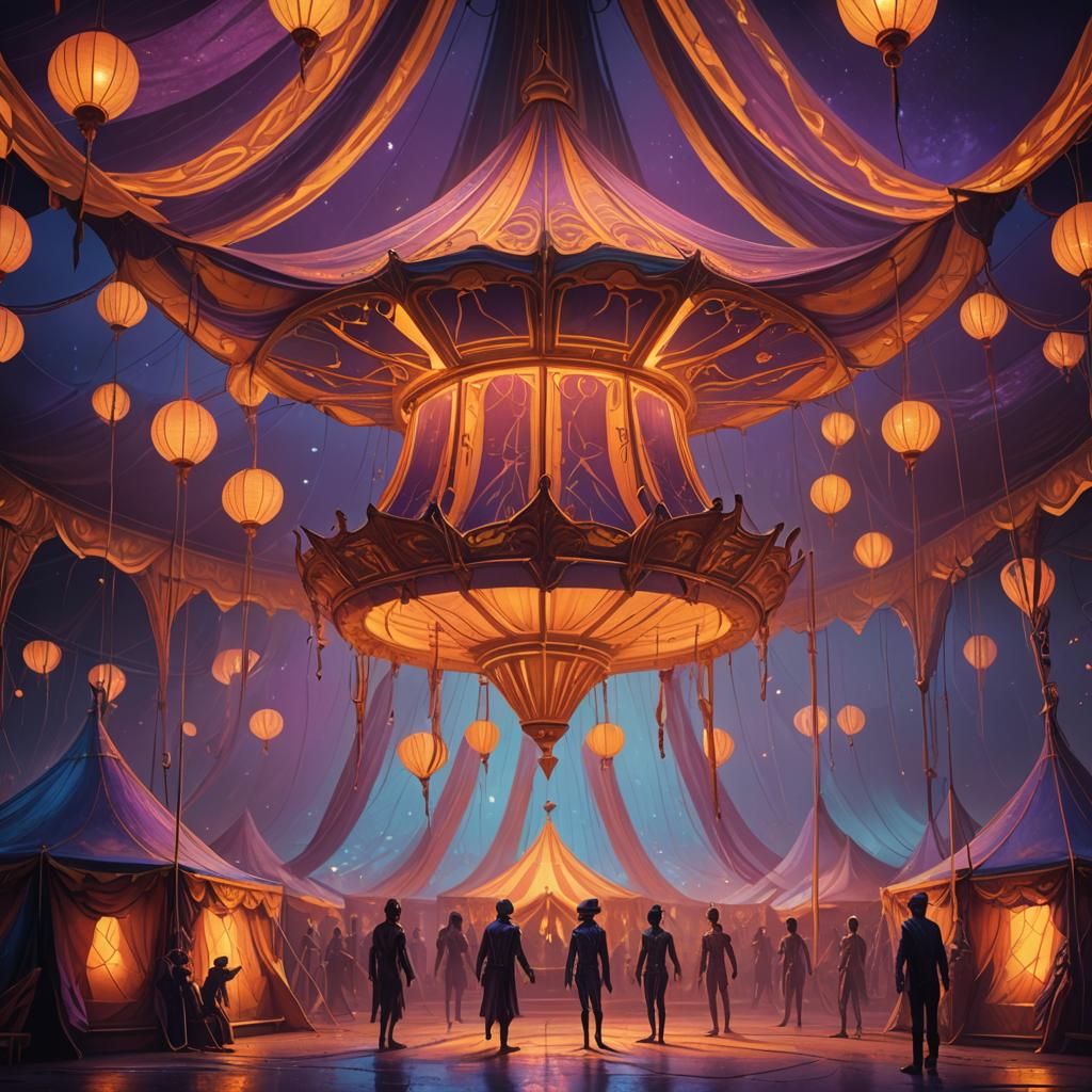 Alien Circus Performers in Dreamlike Digital Art