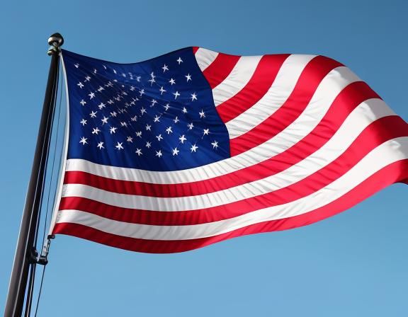 American flag flying