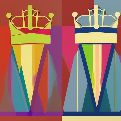 Crowns on Display: Pop Art Screen Print