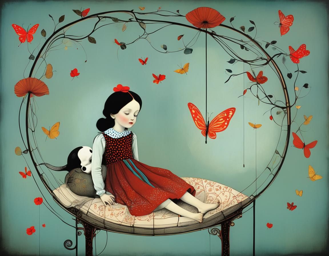 Little Dreamer: Surreal Collage Illustration