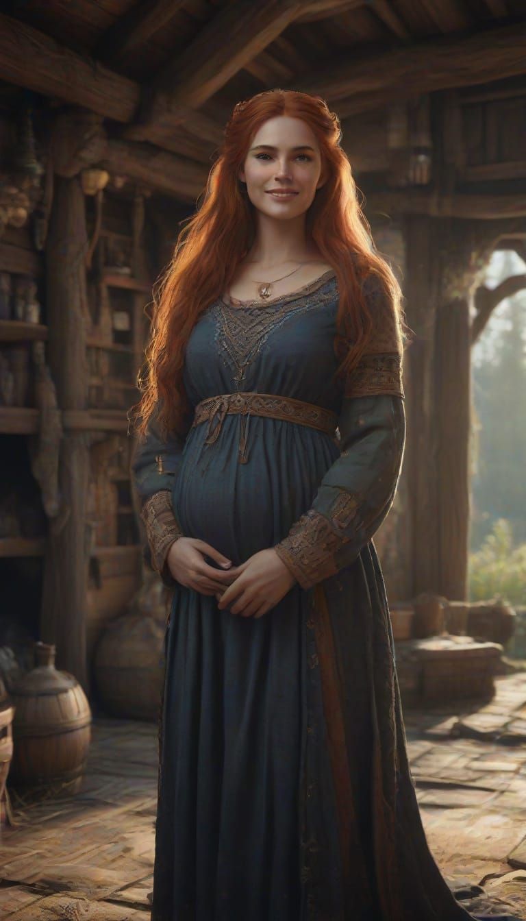 Viking Goddess of Abundance in Whimsical Cottage