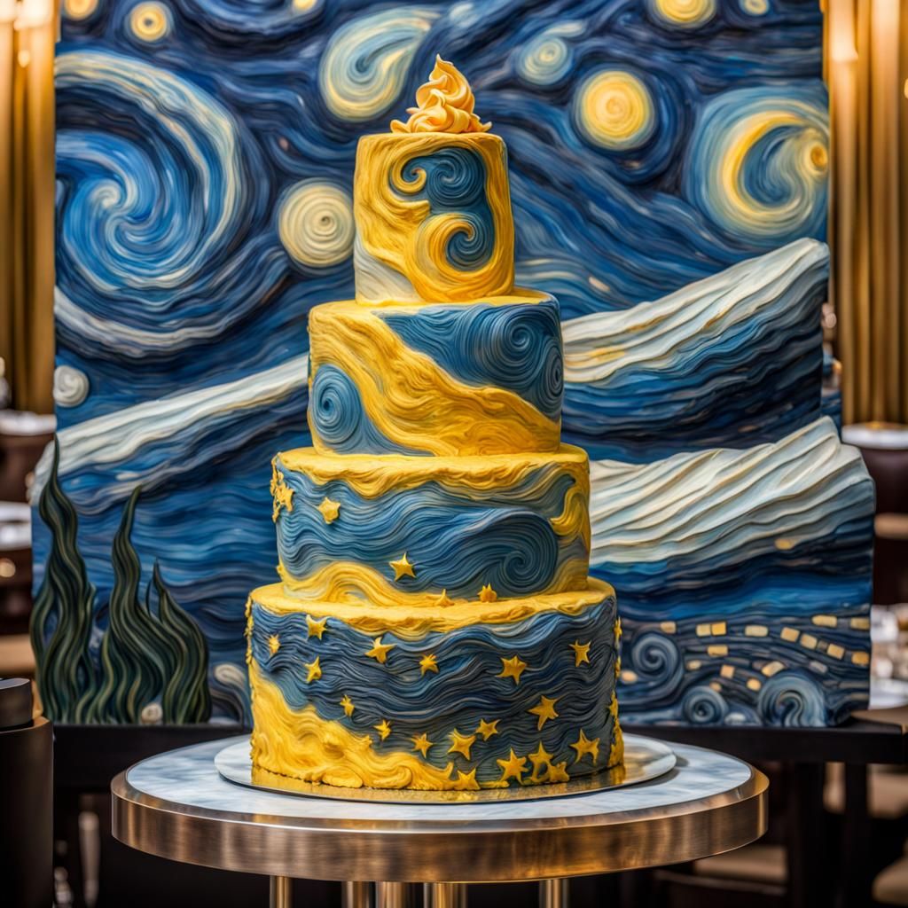The Ultimate Starry Night Cake by Vincent Van Gogh