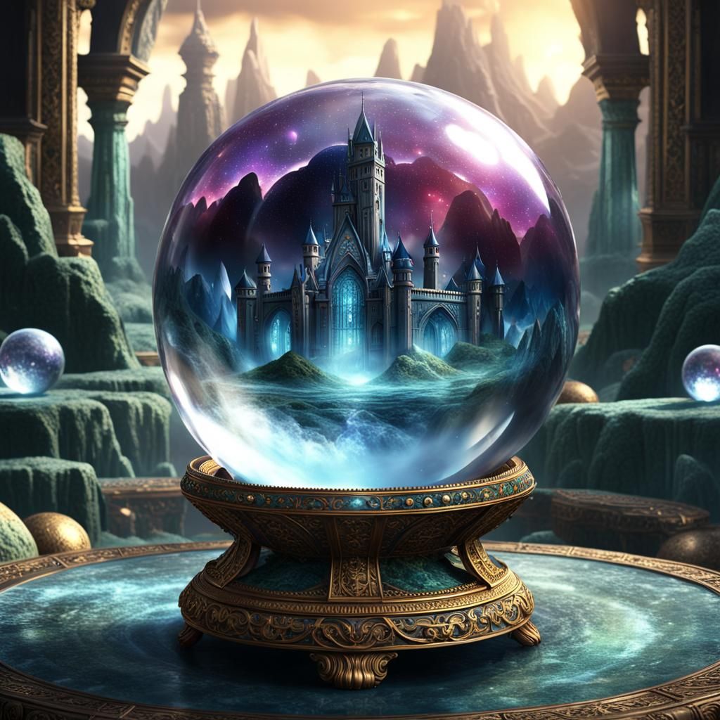 Mystical Crystal Balls for Fortune Telling: Digital Art