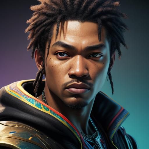 Hyperrealistic Portrait in Splash Art Style