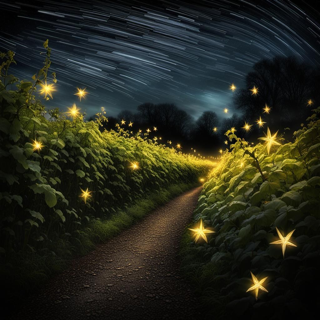 Hyperrealistic Guiding Star Shines in Starless Sky