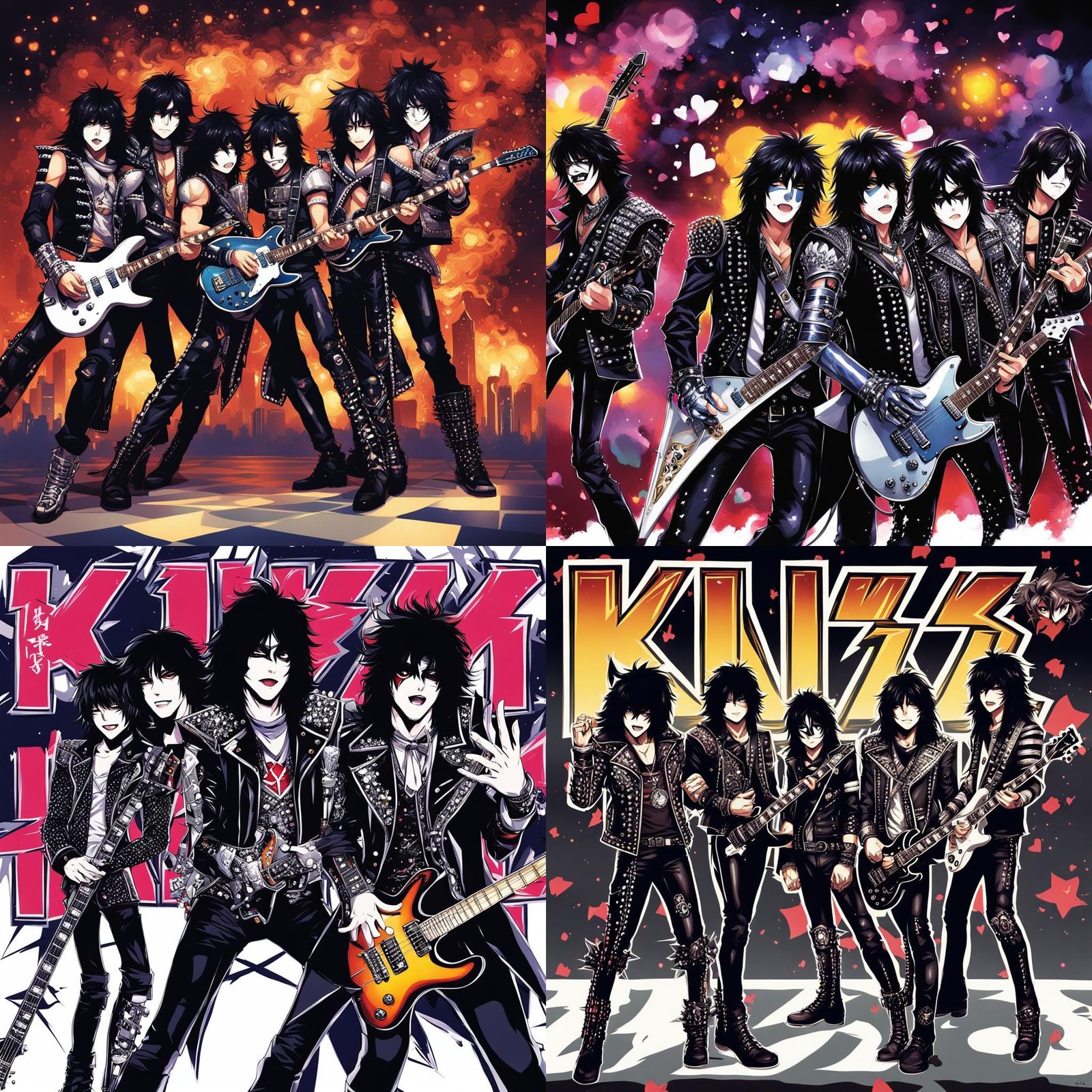 Kiss Band in Anime Key Visual Style