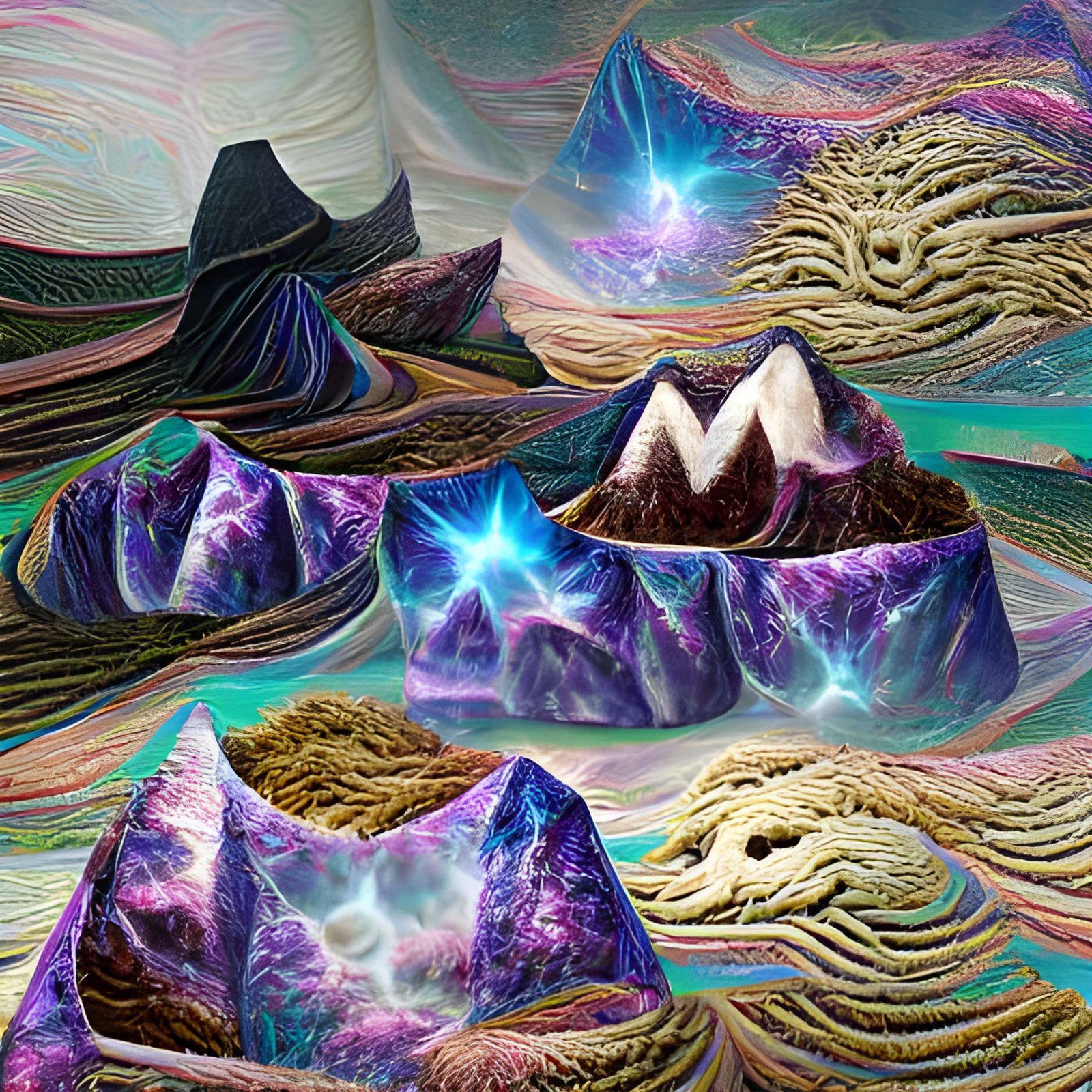 Mountainous Astral Landscape: A Cosmic Wonder