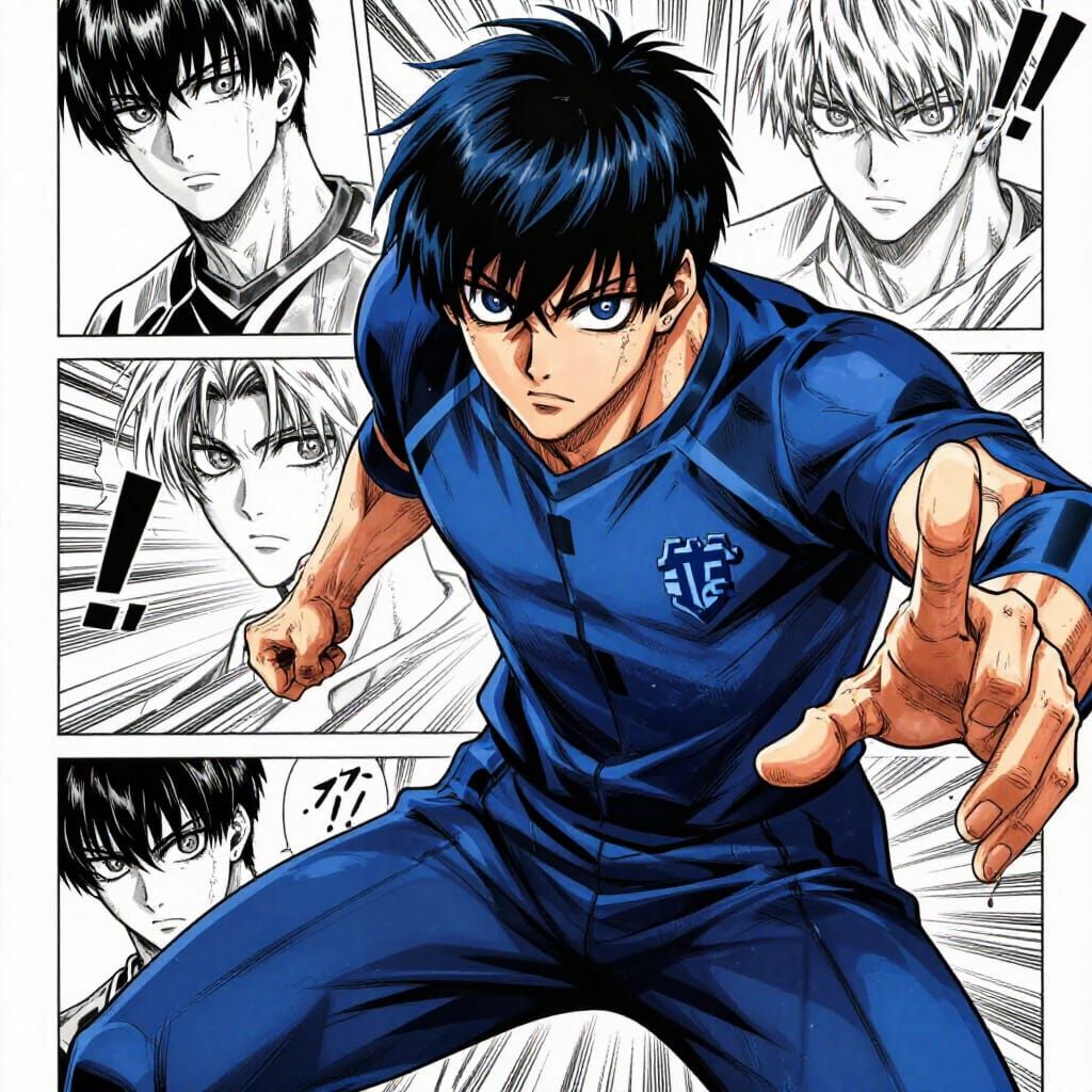 Yoichi Isagi in Dynamic Shonen Manga Action