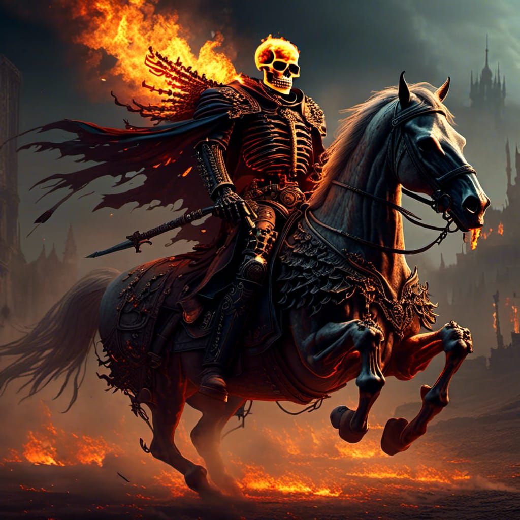 Skeleton Rider on Horseback Digital Concept Art