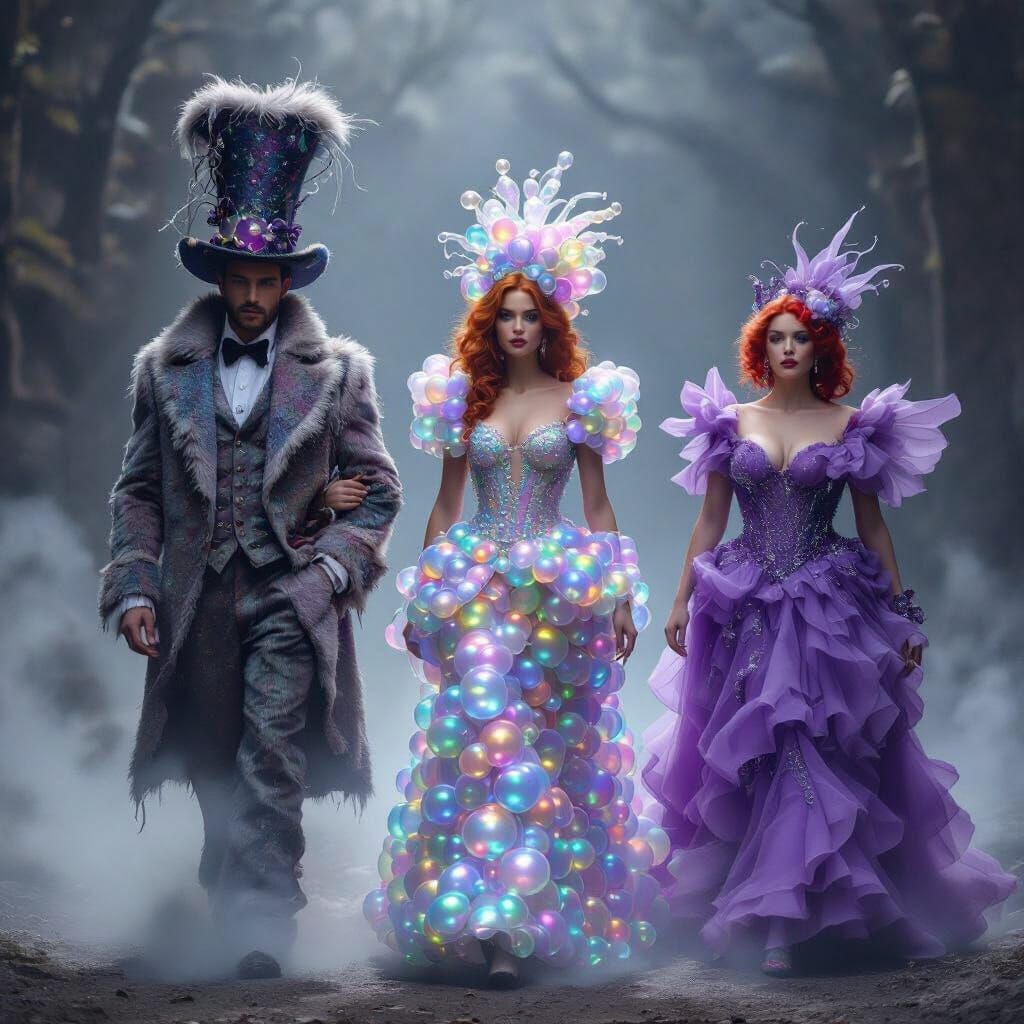 Epic Fantasy Masterpiece: Handsome Man and Beauties in Surre...