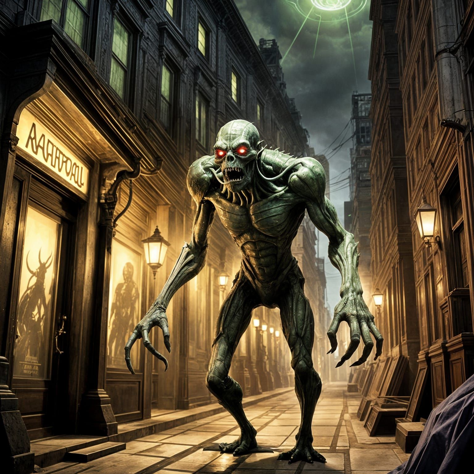 Radioactive Monster Hotel Encounter with Mythological Themes