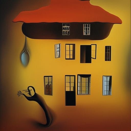 Surreal Ghost Haunts House in Dali Style