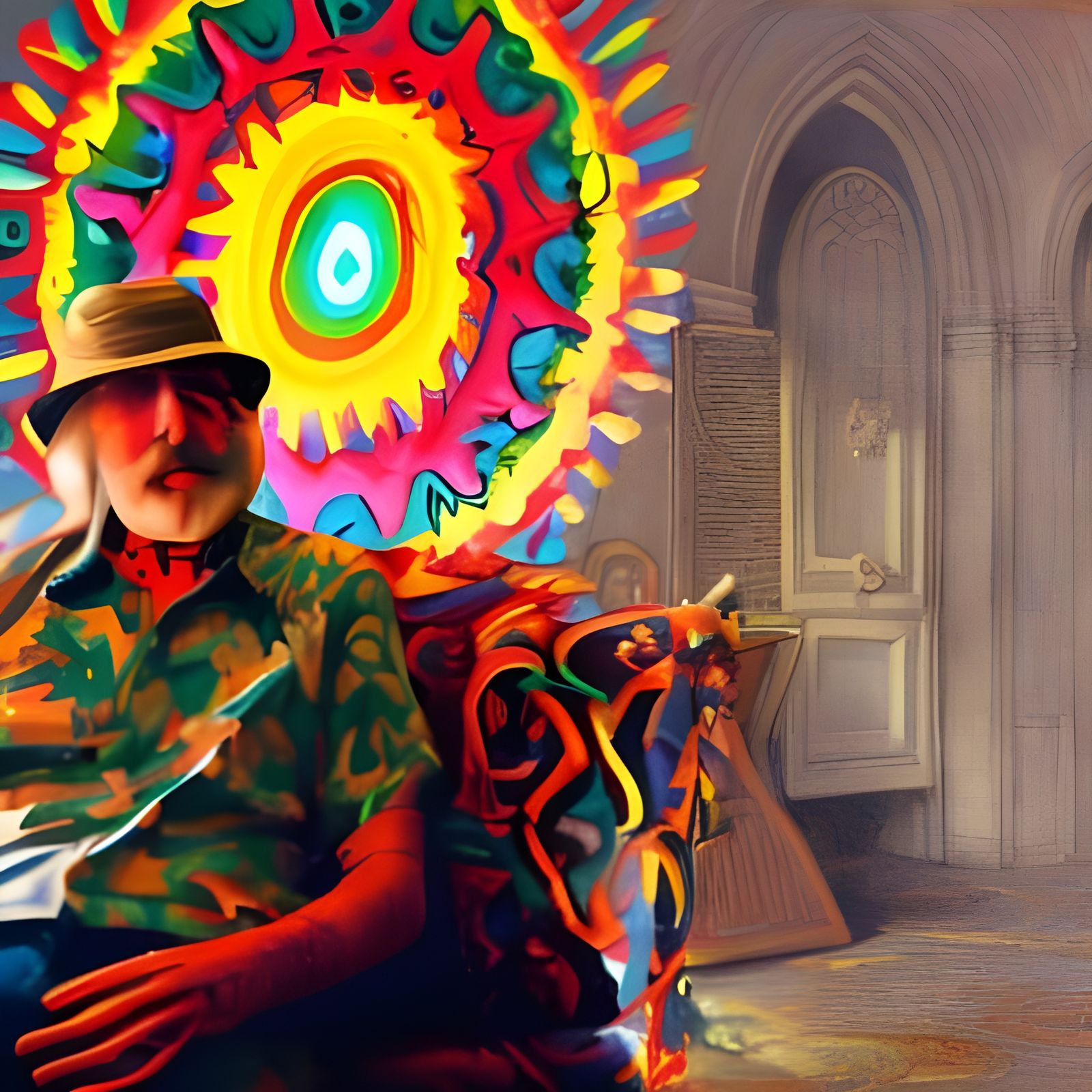 Dramatic Room Interior in Gustave Doré Style