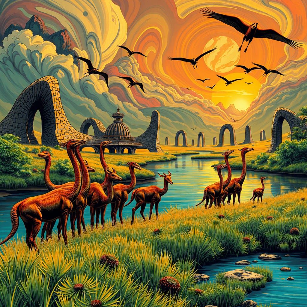 Surreal Menagerie in a Victorian-Inspired, Interconnected Dr...
