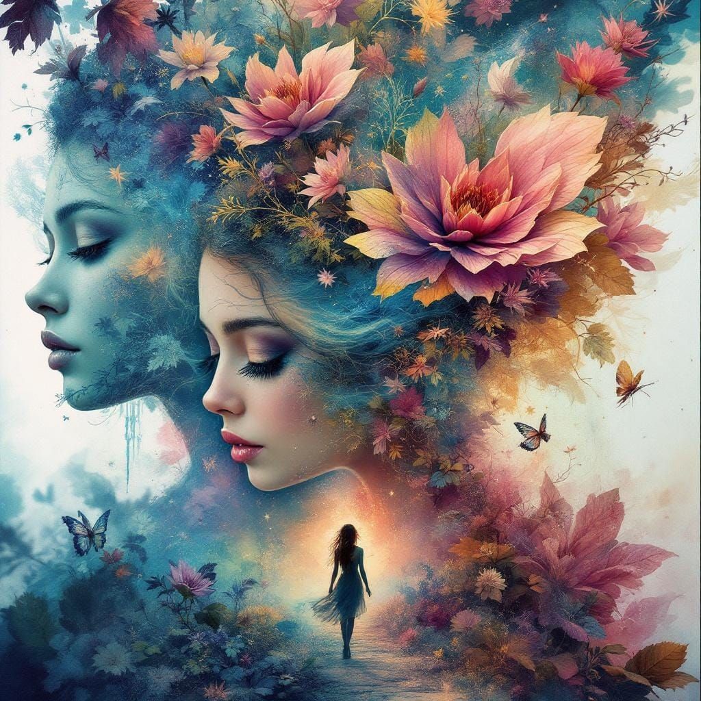 Mystical Fairy in Fantasy Landscape, Digital Art