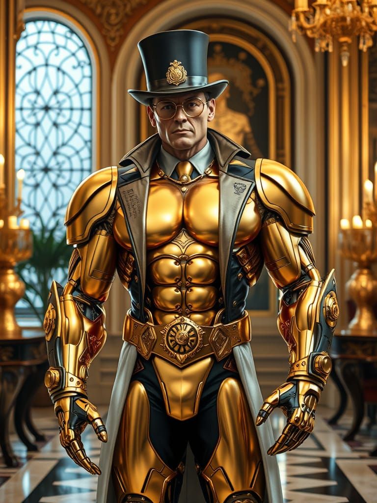 Hyper-Muscular Superhero Doctor in Cyberpunk Noir Style