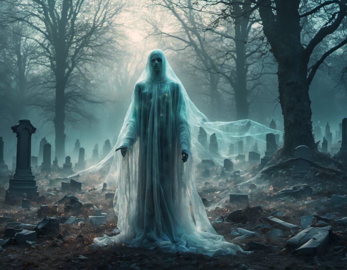 Ethereal Soul Departing Battlefield in Translucent Light