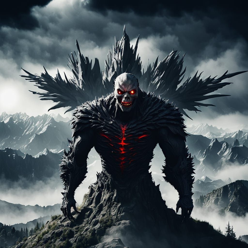 Ryuk from Death Note on a Mountain