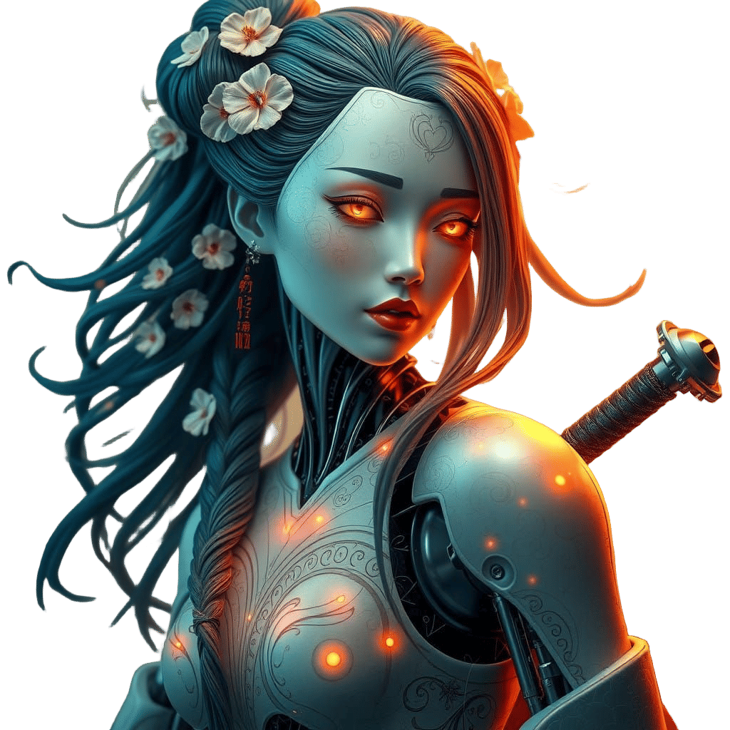 Cyborg Geisha in Triadic Colors