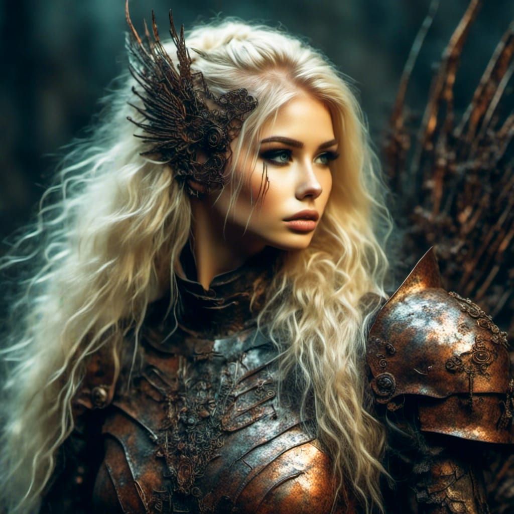 Fae Warrior in Apocalyptic Battle, 3D Portrait