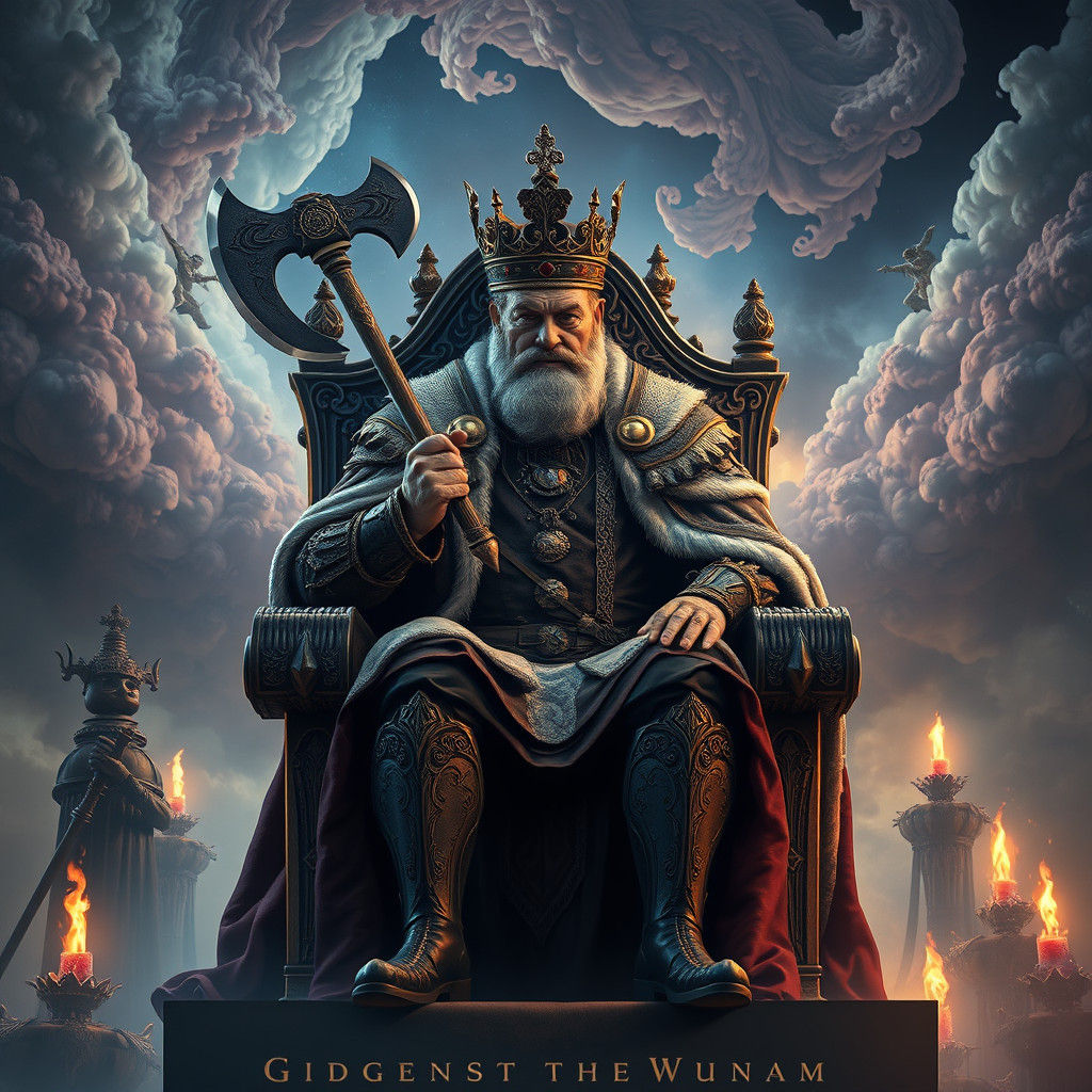 British Monarch About to Strike with Axe