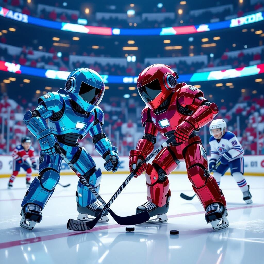 Robots vs Kids in High-Speed Ice Hockey Match