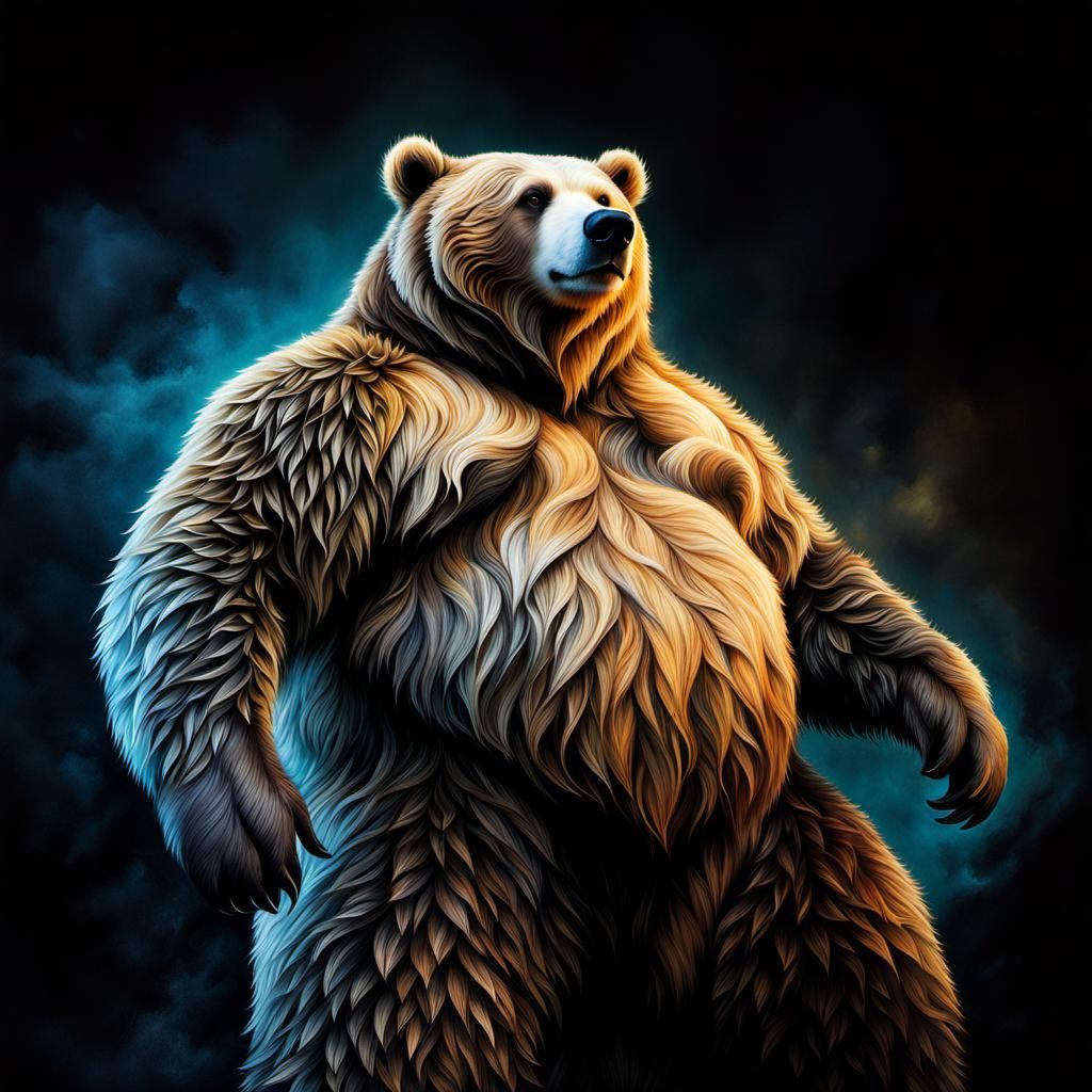 Demonic Robotic Bear in Volcanic Hyperspace