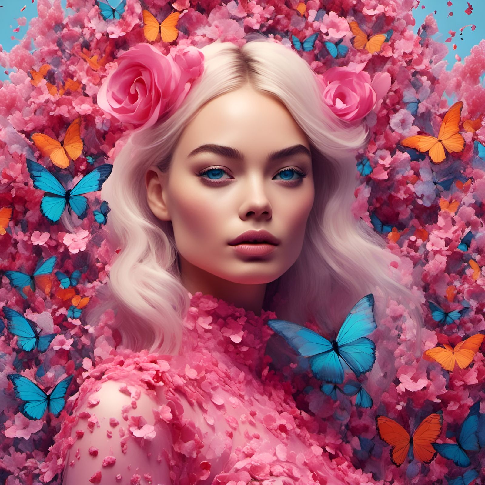 Margot Robbie as Barbie in Watercolor Style