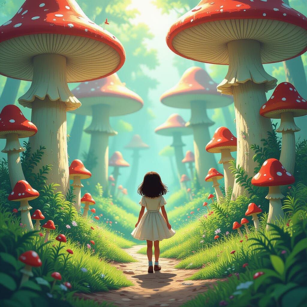 Girl in a Dreamlike Wonderland: Surrealist AI Art