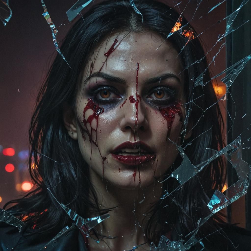 Disturbing Vampire in Shattered City Reflection