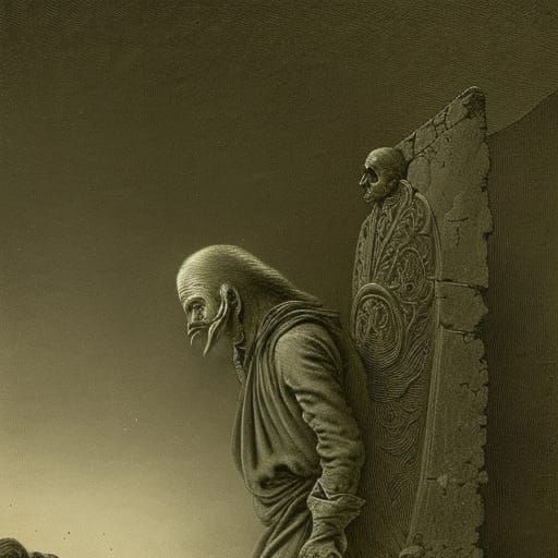 Broken Heart in Dark Horror Style