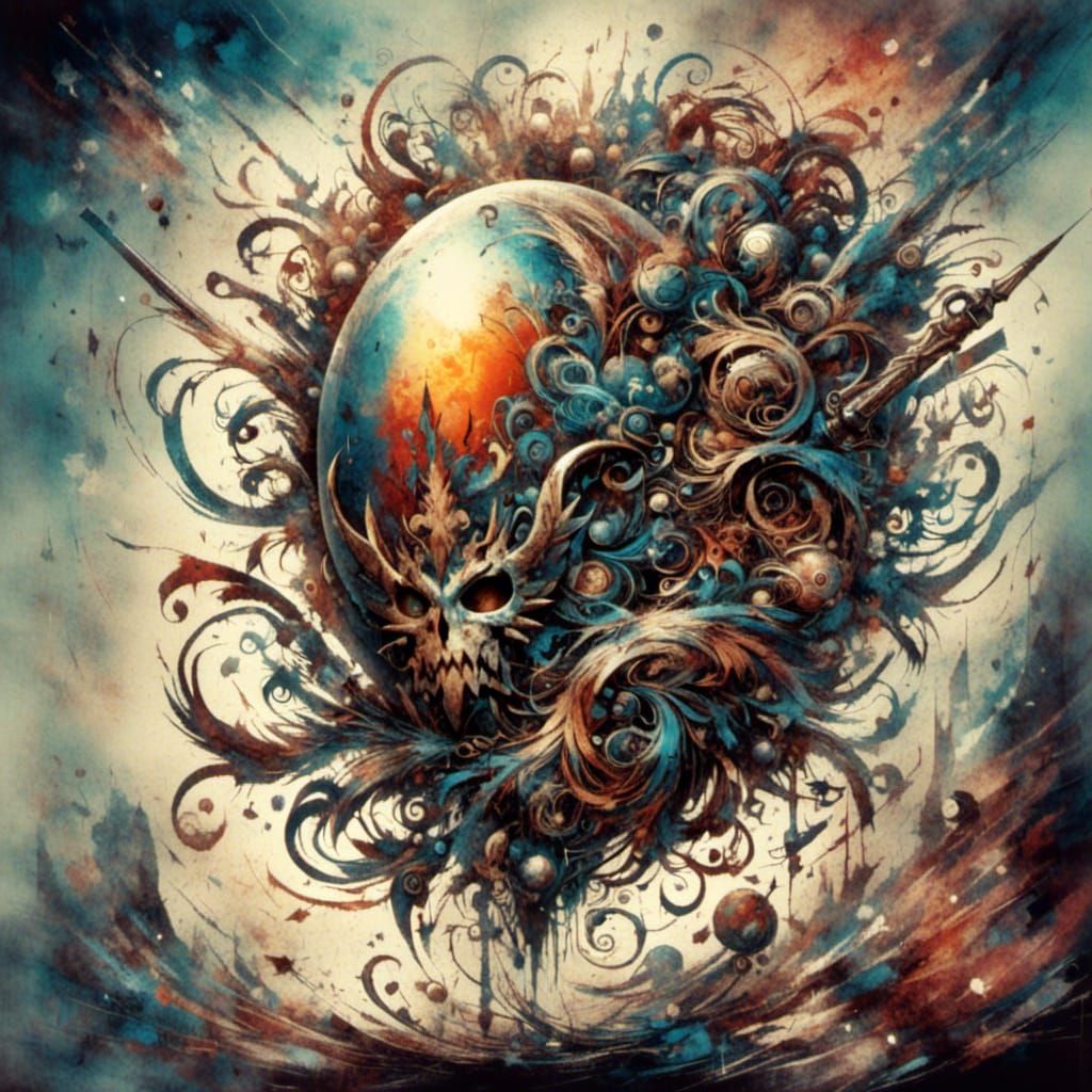 Angry Egg in Style of Simon Bisley