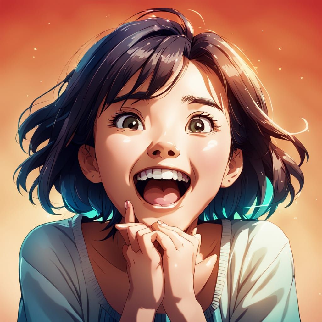 Vibrant Anime Lady with Cinematic Smile