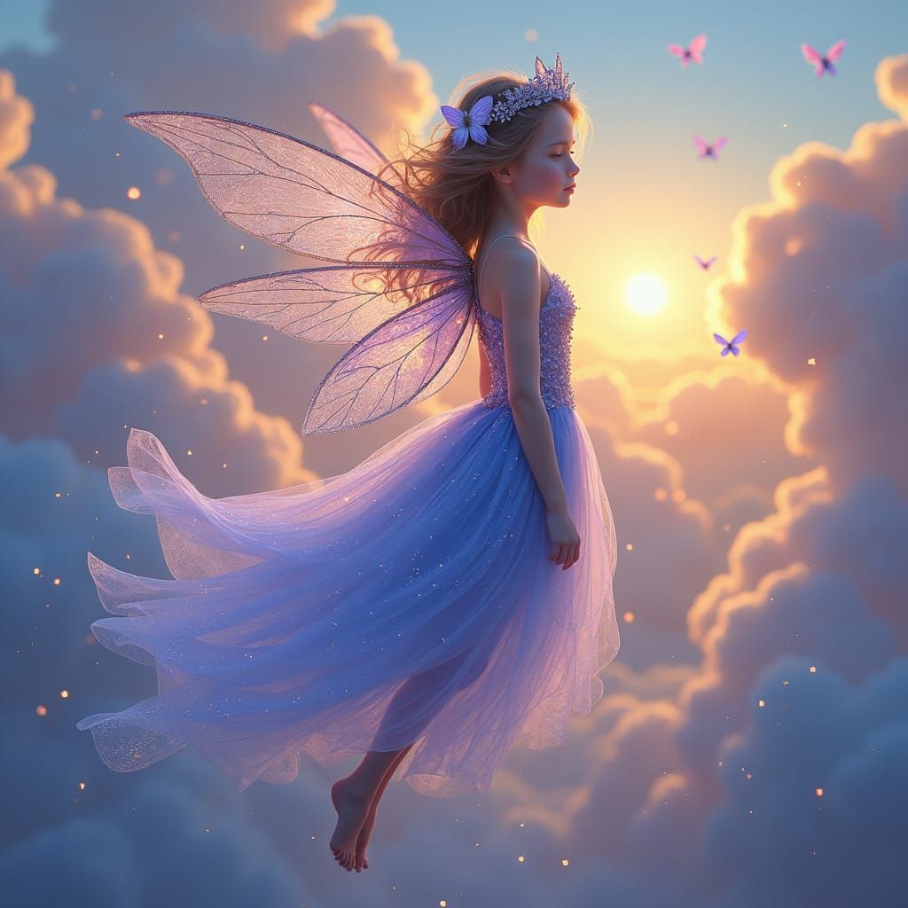 Fairies Witnessing a Dreamlike Sunrise