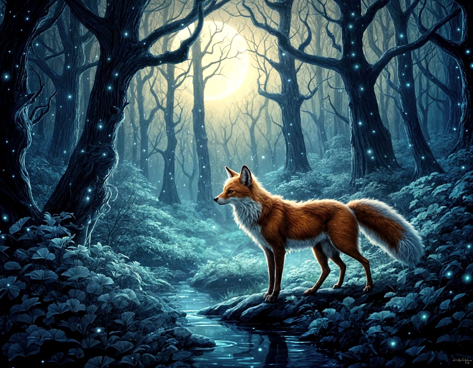 Ethereal Vixen in Enchanted Forest