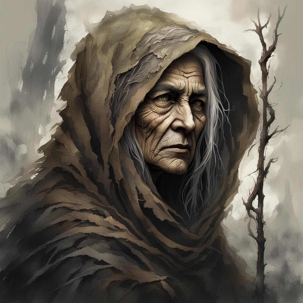 Enigmatic Old Woman Offering Magical Items in Unity 3D