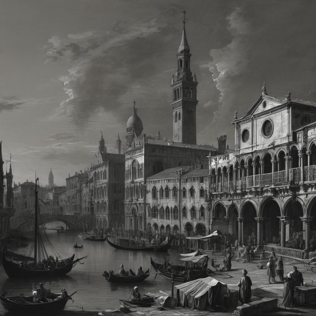 Grimdark Scene in Style of Canaletto