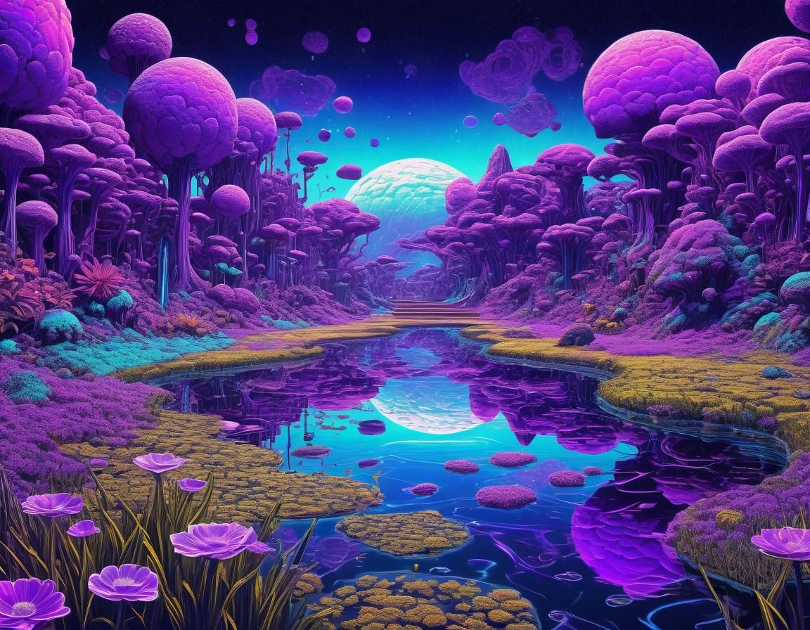 Ethereal Floral Field: Abstract Surreal Art