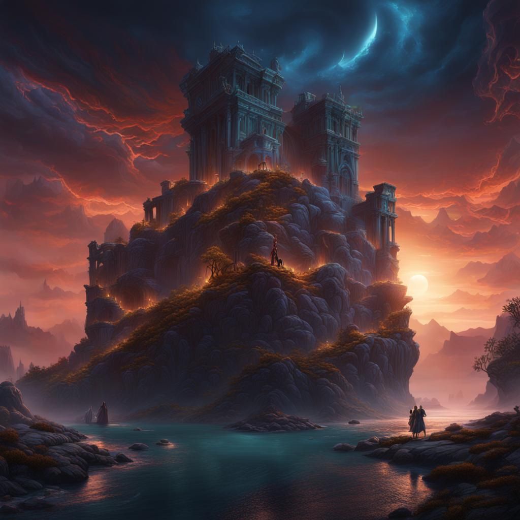 Orpheus and Eurydice: Detailed Fantasy Art