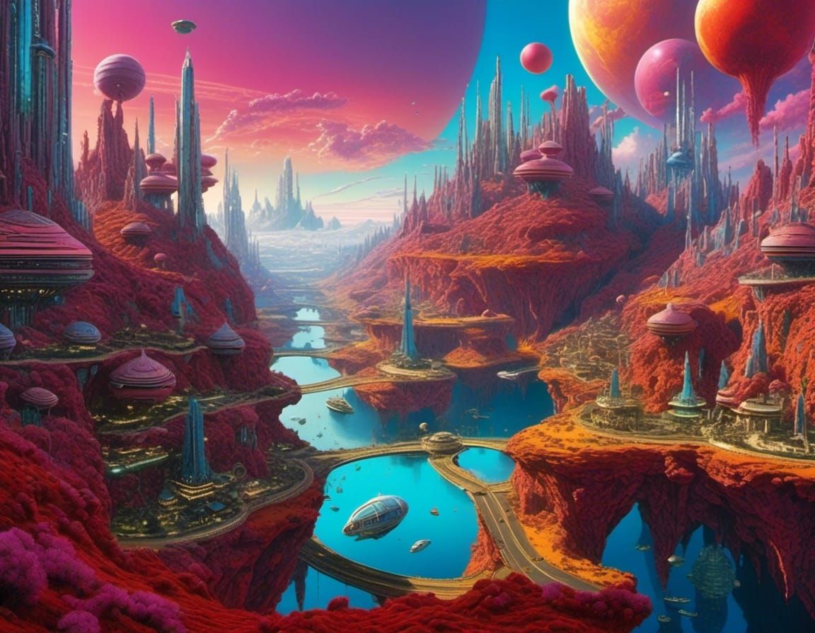 Utopian City on Cotton Candy Planet