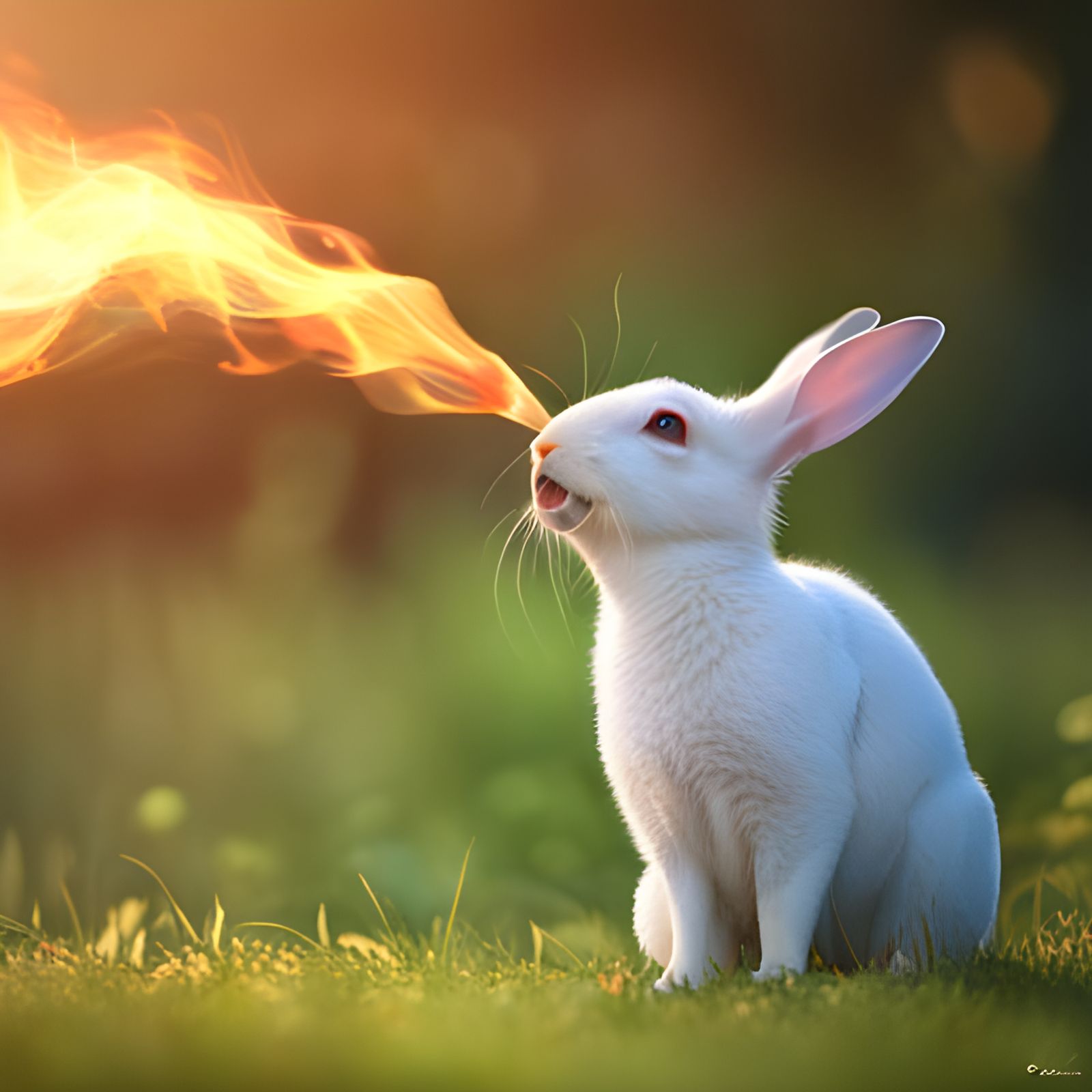Fiery Rabbit Art: Trending on Artstation in VRay