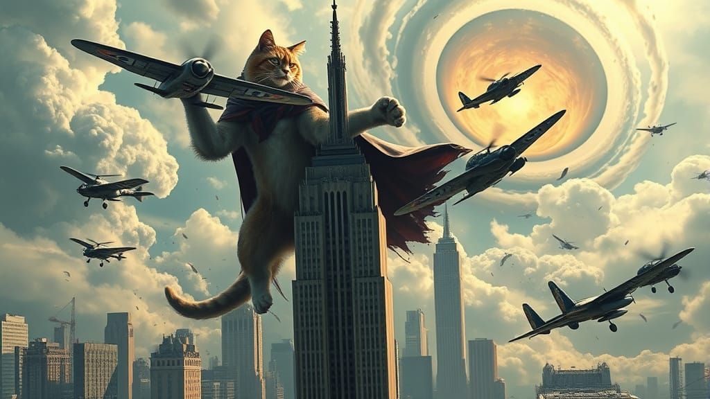 Gigantic Cat Attacks Empire State Building