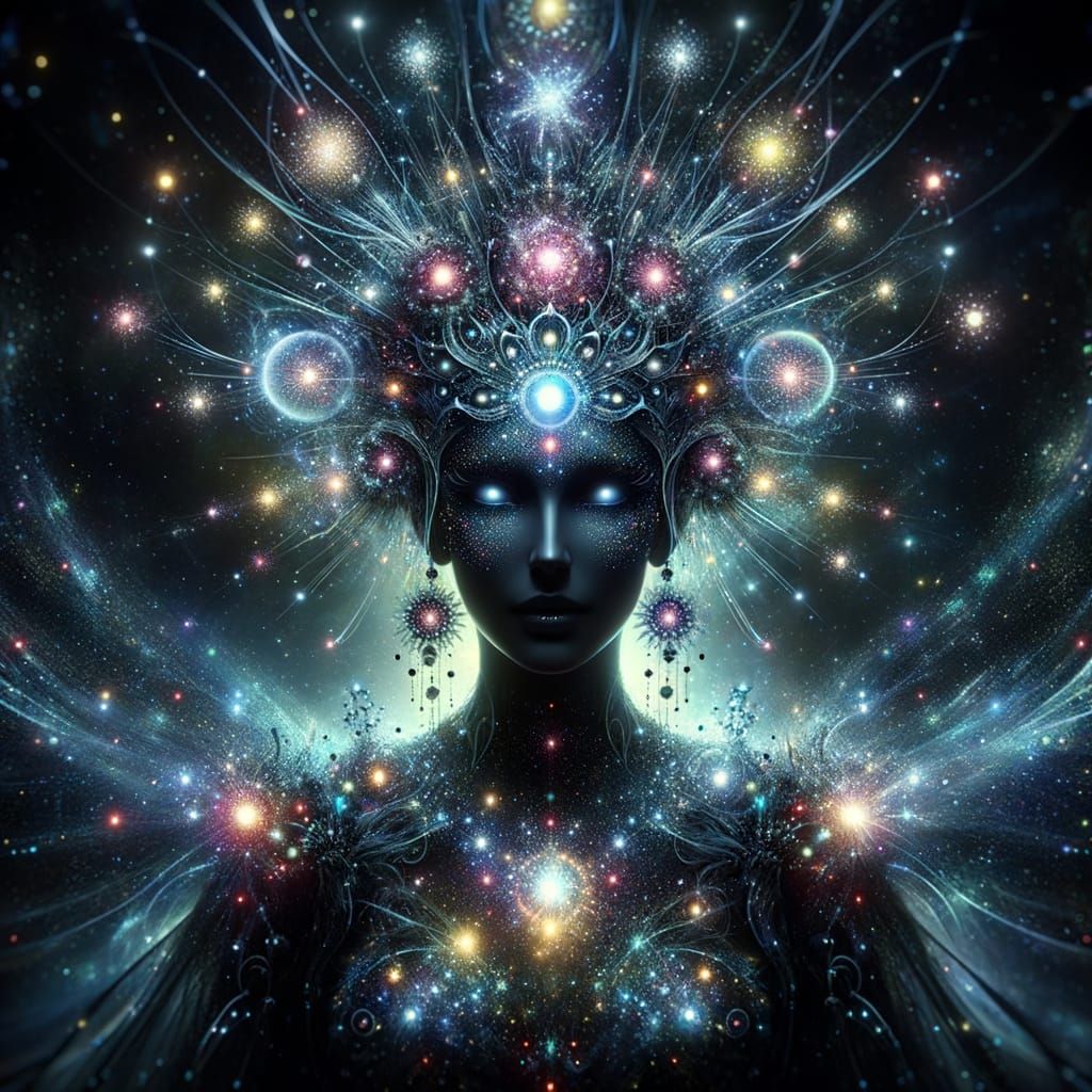 Celestial Empress Radiates Dark Beauty in the Cosmos