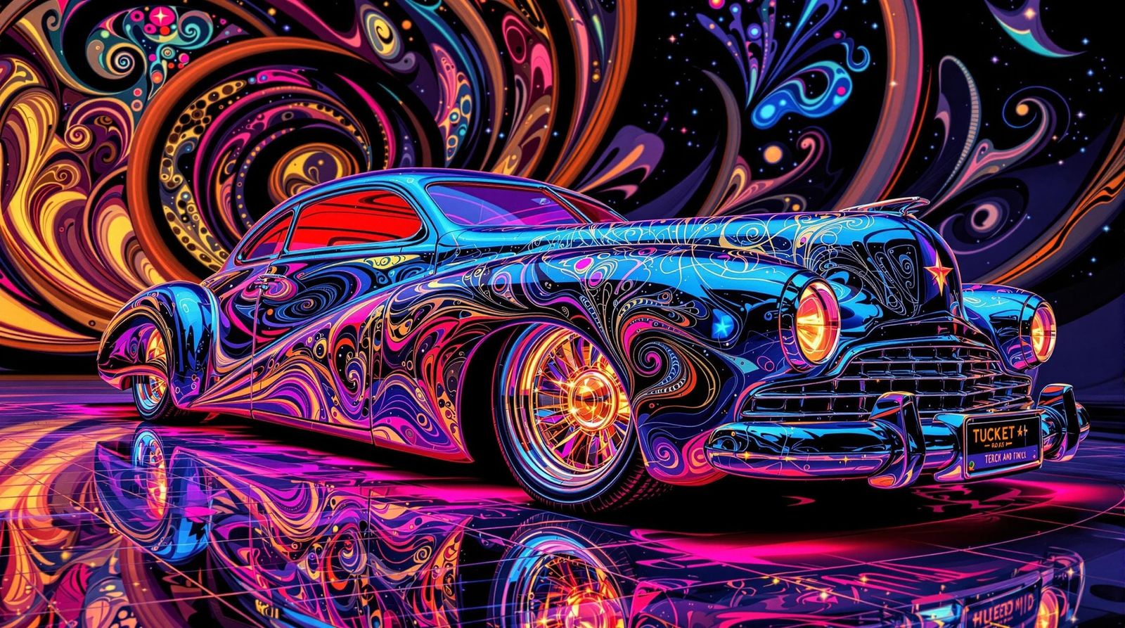Elegant Fractal Tucker 48 in Surrealist Style