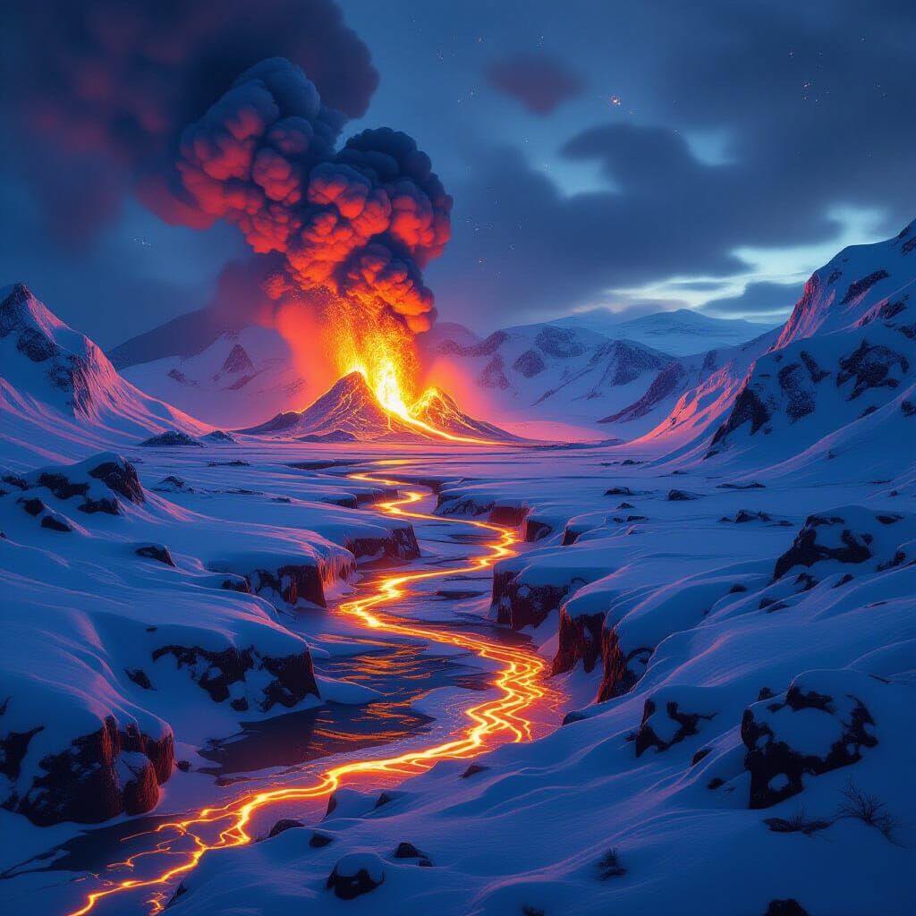 Volcano Erupts in Antarctica with Lava Flow