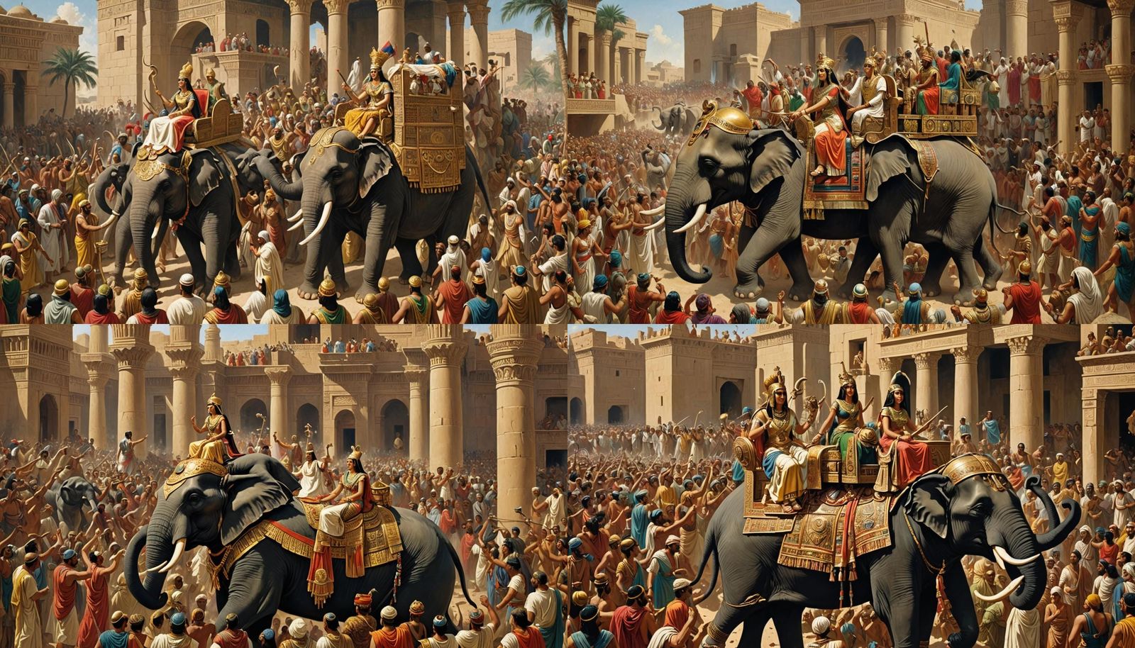 Cleopatra's Grand Entrance to Babylon: Oil Painting