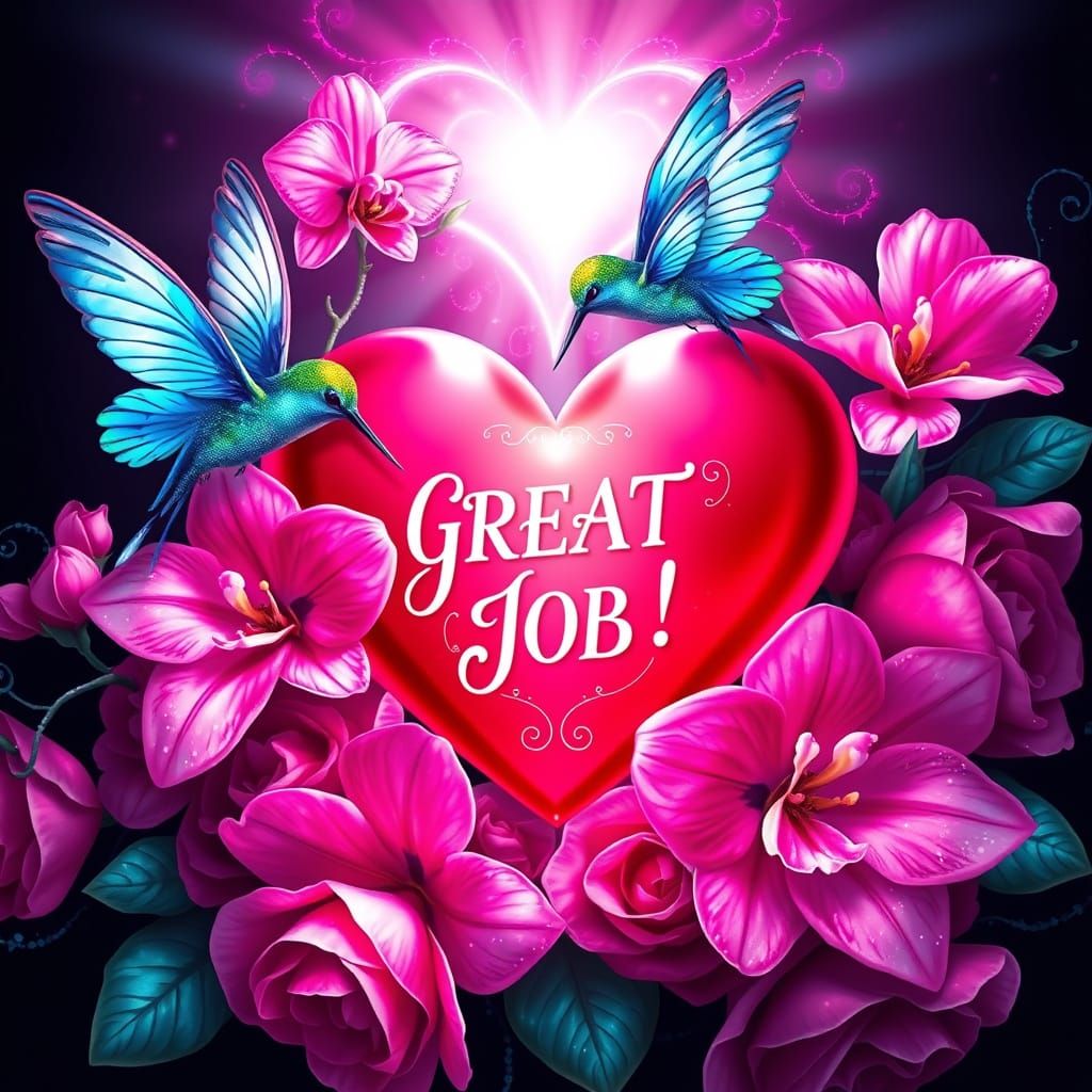 A romantic and elegant digital artwork with a glowing heart ...