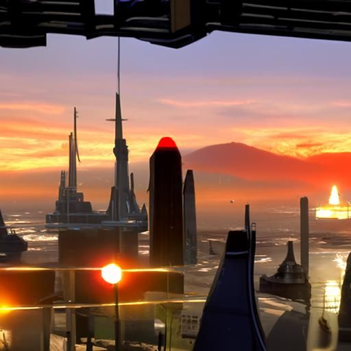 Sunrise Over the Futuristic City of Coruscant