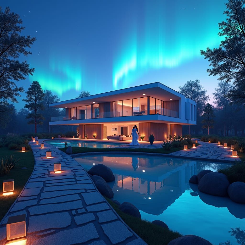 Majestic Modern Dream House at Twilight